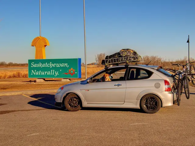 Saskatchewan welcome sign at the Manitoba border